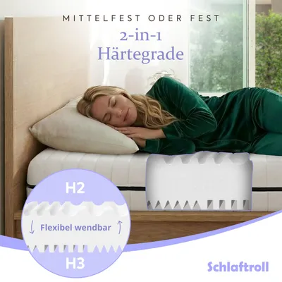 Produktbild von Matratze 160x200 H2 / H3 von erstklassiger Qualität, 7-Zonen Orthopädisch.