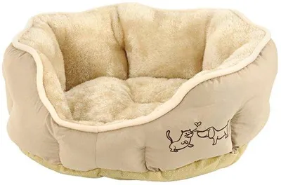 Immagine prodotto di Cuccia per cani e gatti Sammy di Dehner Lieblinge, ovale, circa 57 x 52 x 14 cm, poliestere, beige