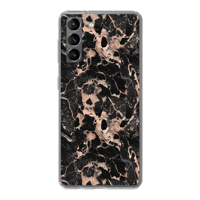 Produktbild von MuchoWow® Handyhülle Schutzhülle Hülle für Samsung Galaxy S21 Marmor - Rose - Muster - Chic Silikon Softcase Handy Hülle - Softcase
