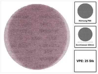 Produktbild von Mirka Abranet Ø 225 mm Grip Schleifstreifen P80, 25 Stück