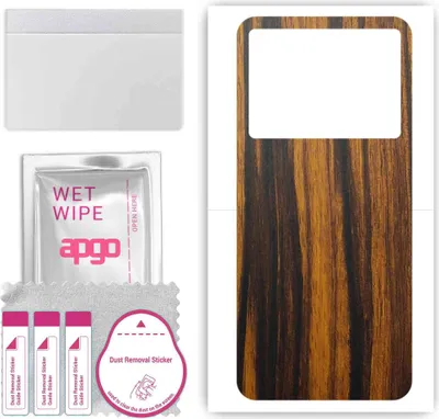 Produktbild von apgo Rückseite Schutzfolie, Skin, kompatibel mit Infinix Note 12 5G, Hinten Displayschutzfolie aus Vinylfolie, kratzfest, einfache Montage - Tigerwood