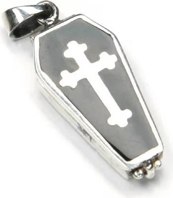 Produktbild von 3,4cm Ghotischer Sarg Medaillion Silber 925 Kettenanhänger Gothic Amulett 7402