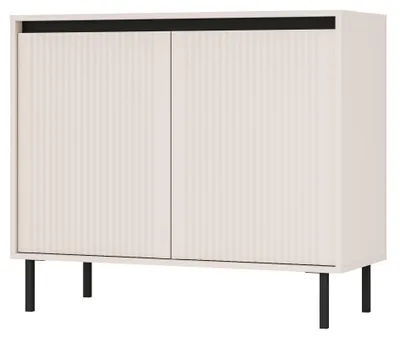 Image de Selsey Osaka - Buffet 2 portes avec façades rainurées, beige sable, 100 cm