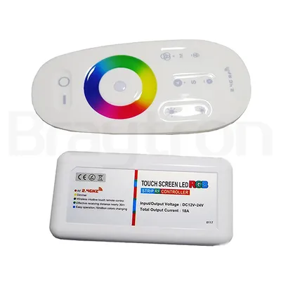 Zdjęcie produktu dla Kontroler Braytron LED RGB z pilotem na podczerwień 216W 12/24VDC ściemniacz on/off do oświetlenia taśm LED