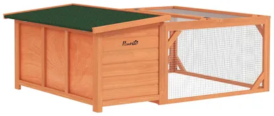 Produktbild von PawHut Kleintierstall Zwergkaninchenstall Kleintierkäfig mit Asphaltdach Orange