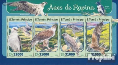 Produktbild von Briefmarken Sao Tome e Principe 2016 Mi 6856-6859 Kleinbogen (kompl. Ausgabe) postfrisch Raubvögel