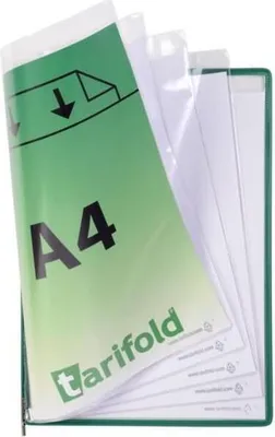 Produktbild von Sichttafel Foldfive A4 mit 5 Sichttaschen VE=5 Stück grün