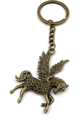 Produktbild von Onwomania Schlüsselanhänger - "Pferd Flügel Pegasus" - Metall Glücksbringer ideal als Geschenk z.B. für den besten Freund, die beste Freundin, Mama