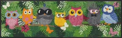 Produktbild von Salonloewe Fußmatte Dschungeleulen" bunt 30x100 cm"