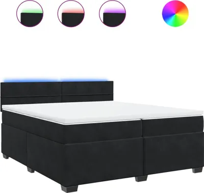 Produktbild von vidaXL Boxspringbett mit Matratze Schwarz 200x200 cm Samt
