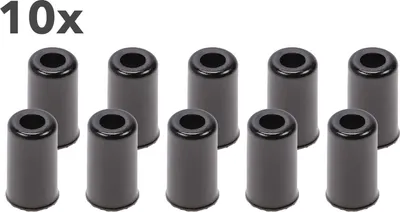 Produktbild von 10 Stück Endkappe Hülsen  Aussenhülle Bremszug Fahrrad Ø5mm Stahl schwarz eloxiert