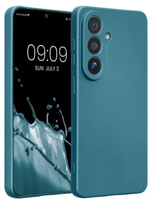 Produktbild von kwmobile Handyhülle für Samsung Galaxy S26 Hülle - weiche Silikon Case metallisch schimmernd - Schutzhülle Cover - Metallic Karibikblau