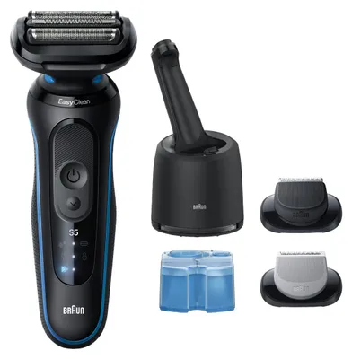 Zdjęcie produktu dla Braun 52-B7650cc, Golarka foliowa, Czarny, Niebieski, Przyciski, Bateria, 50 min, 1 szt.