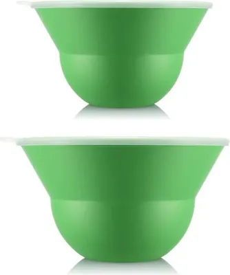Image de Ensemble de 2 Saladiers BODUM Topee, 3 l et 4.9 l, Couvercle Silicone, Apple, Bols à Mélanger