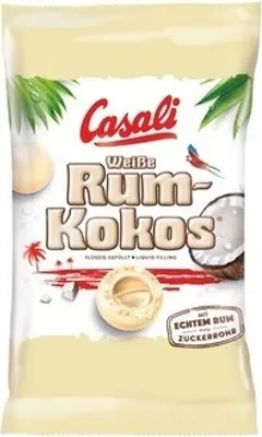 Produktbild von Casali Rum-Kokosnuss-Cracker in weißer Schokolade 100g