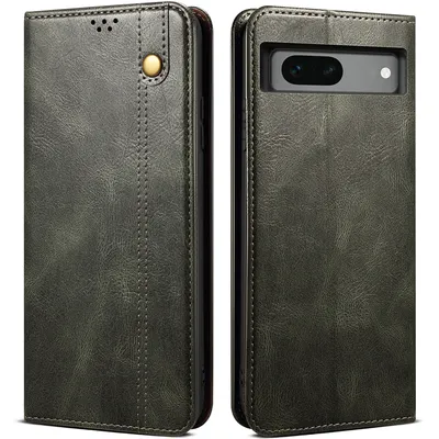 Obrázek produktu pro Pouzdro pro Google Pixel 7A, kožené flip pouzdro peněženka s funkcí stojánku zelené