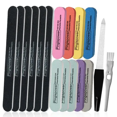 Produktbild von Nagelfeile & Polierblock Set 17-teilig Maniküre Set mit Metallfeilen