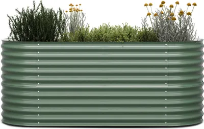 Produktbild von Blumfeldt High Grow Hochbeet - 1.500-l-Hochbeet aus Metall für Garten, Ergonomisch und Rostbeständig, 80 cm Höhe, Galvalume-Stahl, Einfache Montage, Ideal für Gemüse und Kräuter