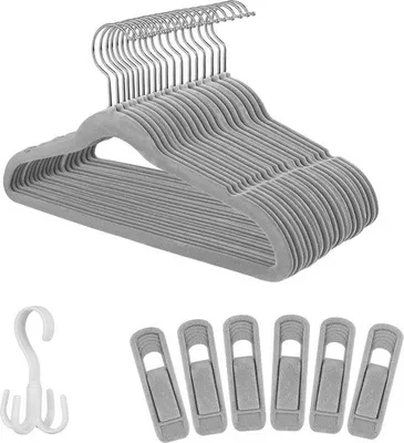 Produktbild von Famanu Kinderkleiderbügel 60 Stück - Antislip, drehbare Haken, platzsparend