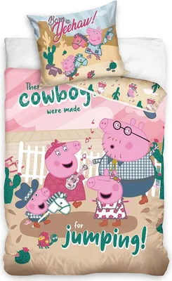 Obrázok produktu pre Detská súprava posteľnej bielizne Peppa Pig Wutz COWBOY 135x200cm + 80x80cm