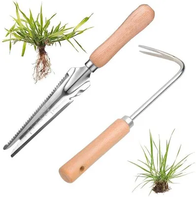 Imagen del producto de Kit para eliminar malas hierbas - Acero inoxidable - Mango ergonómico - 2 unidades