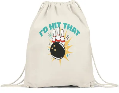 Produktbild von I`d Hit That Turnbeutel Gymsack Bowlingbahn Kegelball Bowlingball Kegeln Bowling Spiel Sport Freizeit Kegelbahn Hobbie