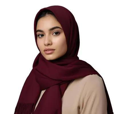 Produktbild von Oversize Damen Winterschal – 100% Viskose, Weinrot, 200cm x 68 cm – Kuscheliger Schal