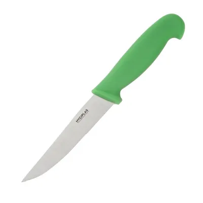 Obrázek produktu pro Nůž na zeleninu Hygiplas, zoubkované ostří, 10 cm, zelený