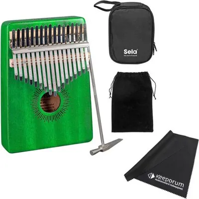 Zdjęcie produktu dla Sela SE248 Kalimba mahoń 17 zielony z tkaniną