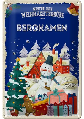 Produktbild von Blechschild Weihnachtsgrüße BERGKAMEN 20x30cm
