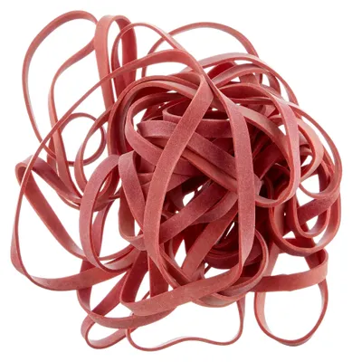 Produktbild von Gummibänder 200 x 6 mm, 50 Gramm pro Schachtel, rot