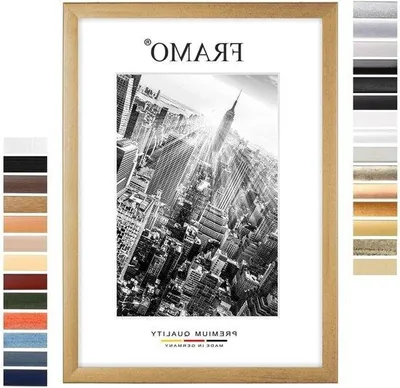 Obrázek produktu pro Dřevěná lišta na fotografie – prezentace fotografií a plakátů – ruční výroba – 15 x 21 cm – zlatá