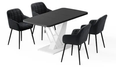 Imagen del producto de Set de mesa de comedor Vicco Fenaro /Blanco 120 x 80 cm con 4 sillas de comedor, Model 62767