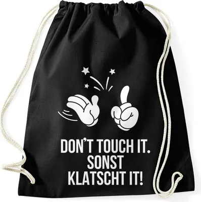 Produktbild von Turnbeutel - Don't Touch It Sonst Klatscht It - Moonworks® schwarz unisize
