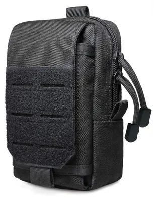 Image de Sac tactique multifonctionnel, compact, noir, idéal pour le camping