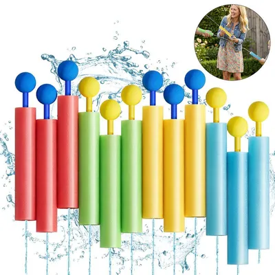 Produktbild von 12 Stück Wasserpistole Kinder,  Mini Wasserspritze, Schaumstoff Wasserpistolen, Spritzpistole, Pool Spielzeug für Strand & Garten, Wasserspielzeug