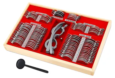 Produktbild von Optometrie-Linsen-Set, hochpräzise Linsen, langlebige Metallkonstruktion, ROT
