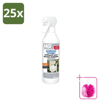 Produktbild von 25 x HG Grabsteinreiniger – Reiniger für Naturstein – 500 ml - Sparpackung - 25 Stücke