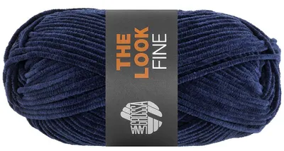 Produktbild von Lana Grossa THE LOOK FINE 50 g feines und samtig weiches Chenillegarn 100 m Farbe 117 - Dunkelblau