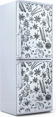 Produktbild von Kühlschrankdekoration  60x180 cm  Aufkleber auf dem Kühlschrank - Kräuter Gemüse