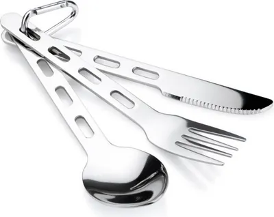 Produktbild von GSI Outdoors Edelstahlbesteck 3-teilig am Ring Set, 94 g, silber; 61003