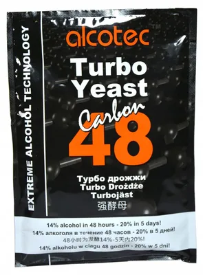 Produktbild von Alcotec 48 Carbon Turbohefe mit Aktivkohle 175 g, Hochleistungshefe für schnelle und saubere Fermentation