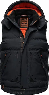 Stone Habour Herren Steppweste Bodywärmer Weste Outdoor Jacke gefüttert mit Kapuze EGOOR Navy Gr. 50 - L