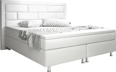 Produktbild von Inter Handels Boxspringbett Nizza 180x200 cm Kunstleder Weiß