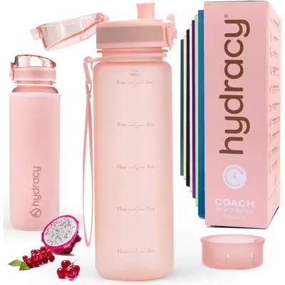 Produktbild von Trinkflasche mit Fruchteinsatz 500ml BPA-frei mit Zeitmarkierung Auslaufsicher Rosa Gold