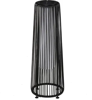 Produktbild von Outsunny Solarlampe, Rattan Solarleuchte LED Gartenleuchte mit Lichtsensor