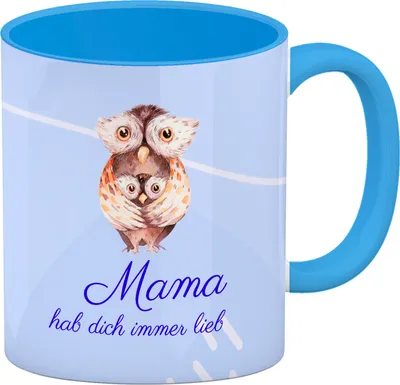 Produktbild von Mama hab dich immer lieb Kaffeebecher Hellblau Besonders geeignet als Geschenk