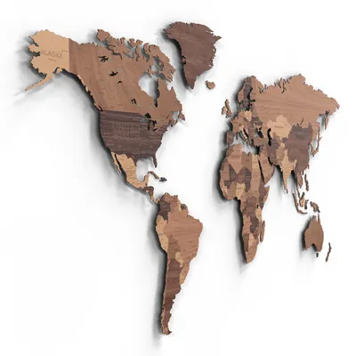 Immagine prodotto di Giallobus - Mappa del mondo - Light wood - decorazione da parete in legno Mdf - 130x72 - Legno Mdf - Light wood – Marrone