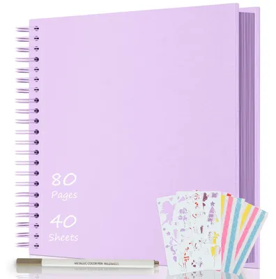Productafbeelding van Omgoods - DIY Spiral Fotoalbum voor 80 Foto's, Scrapbook 30.5 x 30.5 cm