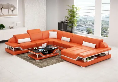 Produktbild von Ecksofa U Form Orange 295 x 375 x 174 x 92 cm